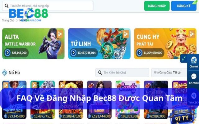 Câu hỏi thường gặp (FAQ) khi Đăng Nhập Bec88